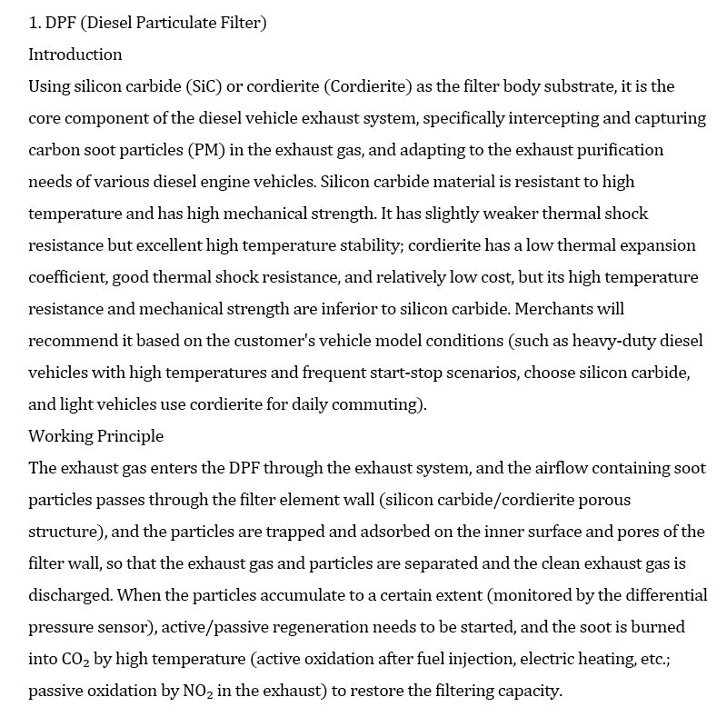 Sic Ceramic DPF Diesel Particulate Filter - 165mm (6.5in) Diameter - High Temperature Resistance for Diesel Engines