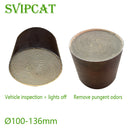 Backpressure comparison chart: 200cpsi metallic converter reduces exhaust restriction by 30% versus stock