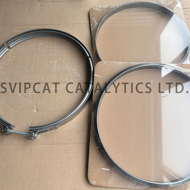 4IJ009 DPF Clamp & Gasket Kit Fit For MAN DPF 4II009 2 Types Metal Sealing Gaskets + Large Diameter Stainless Steel V Band Clamp
