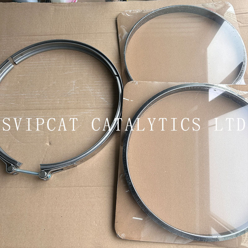 4IJ009 DPF Clamp & Gasket Kit Fit For MAN DPF 4II009 2 Types Metal Sealing Gaskets + Large Diameter Stainless Steel V Band Clamp