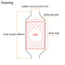 Universal DOC Ceramic Honeycomb Catalyst Diesel Vehicle Catalytic Converter Total Length 280mm