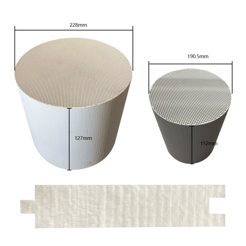 Euro 6 Cordierite DPF  1 pc: 190.5 x 152.4 mm+1 pc: 228 x 127 mm