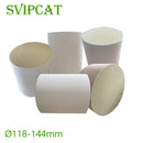 Electron microscope image of the ceramic honeycomb filter element of the SCR filter. The high porosity structure improves the exhaust gas circulation efficiency.