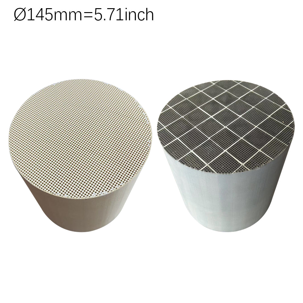Ceramic honeycomb emission substrate for diesel engine exhaust systems, showing uniform cell structure
