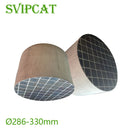 Micrograph of the honeycomb structure of the POC silicon carbide catalyst 200CPSI, showing the precisely arranged catalytic channels